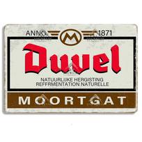 Duvel alaus vintažinis metalinis plakatas, retro skardos ženklas, dekoratyvinė plokštelė, kambario dekoracija užeigai, barui, vyno rūsiui, klubui, sienos meno dekoras 20x30cm（7.8x11.8inch）