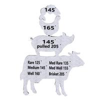 Silver Meat Temperature Guide Magnetic Backing BBQ Temp Magnet Grill Reference Chart  Home Kitchen sidabras