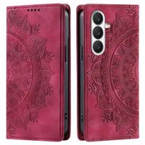 for Samsung Galaxy A15 4G/5G,A14 LTE,A05s Mandala Embossed PU Leather Flip Wallet Case Magnetic Closure Cover Galaxy A05s raudona