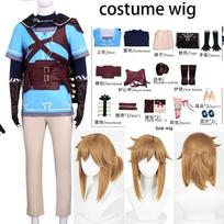 Linke Cosplay Kostiumas Perukas Linke Mėlyna Tunika Pilnas Rinkinys Comic Con Vaidmenų Žaidimui Linke Apranga Perukas Linke Pilnas Rinkinys XXL black