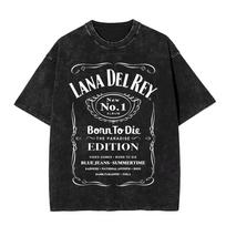 Washed Vintage Lana Del Rey UK and Ireland Tour  Tshirt Men Women Hip Hop Fashion Trend Short Sleeve Tees Unisex Streetwear M black