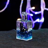 Creative Floating Liquid Timer Square Bottle for Desktop & Children's Gift blue