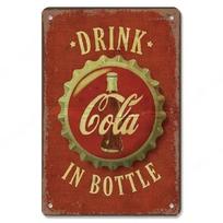 Vintage Coca Cola Bottle Aluminum Metal Sign 20x30cm brown