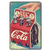 Vintage Coca Cola Bottle Aluminum Metal Sign 20x30cm beige