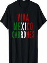 Patriotic Viva Mexico Cabrones Mexican Flag T-Shirt 5XL