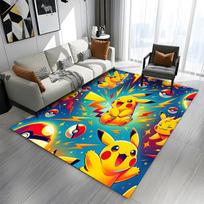 Cute Pikachu and Pokeballs Pattern Rug Patterned carpet a non slip rug suitable for all seasons and any setting, gift 40x60cm( 15x23in ) blue