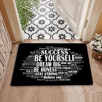 1pc Inspirational Quote Door Mat - Soft, Non-Slip, Machine Washable Mat with Motivational Phrases for Kitchen, Bedroom, Living Room & Entryway Decor, 43X75CM white