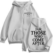 Clair Obscur Expedition 33 Game Zipper Hoodie for Those Who Come After Print Oversized Sweatshirt Men Women Coats Jacket S white