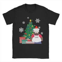 Kenny Around The Christmas Tree South-Park T Shirts Men's  Pure Cotton Novelty T-Shirt Crewneck  Tees Short Sleeve Tops Gift 4XL white