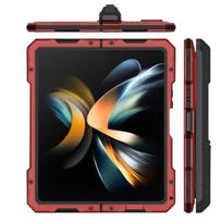 Varžtas Buferis Aliuminio Metalinis Dėklas Samsung Z Fold 7 6 5 4 Sunkiai Atsparus Kritimui Smūgiams Atsparus PET Ekrano Apsauginis Dangtelis aluminum&Case & Holder&Galaxy Z Fold6 raudona