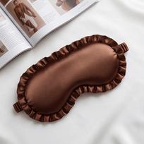 Silk Material Silk Ruffle Sleep Eye Mask Breathable Soft Texture Eye Protection Mask Multicolor Ruffle Design Shading Eye Covers kava