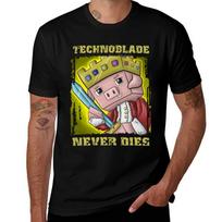 Vintage Funny Technoblade Never Dies Tshirt Simple Casual Short Sleeve Cotton Tshirt 2XL beige