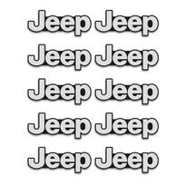 Jeep Grand Cherokee Wrangler JK Gladiator Compass Renegade Patriot Liberty 10 vnt. Mini aliumininiai dekoratyviniai automobilio lipdukai