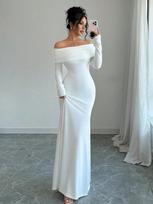 Elegantiška ilga suknelė moterims su viena petnešėle, be petnešėlių, atvira nugara ir kryžiuojamais dirželiais