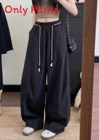 Retro American Style Wide Leg Pants With Pocket Details And Relaxed Fit For Women M juoda