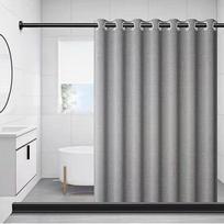 Romaniškas teleskopinis dušo užuolaidos strypas be gręžimo su pastorinta vandeniui ir pelėsiui atsparia linine užuolaida Single Curtain: 180W x 200H