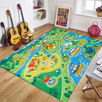 Animacinis Miesto Ūkio Salos Žaidimų Kilimas Vaikams Kelio Eismo Žemėlapio Plotas Kilimėlis Žaidimų Kambariui, Miegamajam, Svetainei Dekoras Plaunamas Patvarus 40X60CM