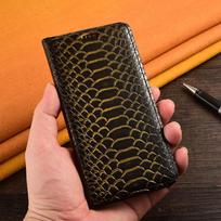 Python reljefinės odos telefono dėklas Samsung Galaxy S24 S23 S22 S21 S20 FE Ultra Plus, prabangus piniginės tipo flip dangtelis Galaxy S25 Ultra juoda