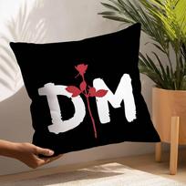 Band D-Depeche M-Mode Pillow Case Square Double‑Sided Print Cushion Case For Sofa Home Bedchamber Decor Gift Peach skin 18*18(CM)-1Pcs white