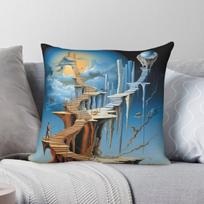 Salvador Dali Dreams Series  Square Pillowcase Polyester Linen Velvet Pattern Decorative Throw Pillow Sofa Seater Cushion Cover 30X30CM black