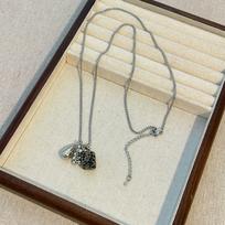 Women Long Grape Shape Natural Stone Titanium Steel Sweater Pendant Necklace 1 item