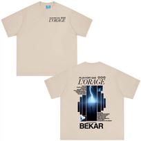 Rapper Bekar Plus Fort Que L'orage Album Graphic Tshirts Men Women Hip Hop Fashion Pop Music T-shirts Men's Casual Streetwears XXXL mėlyna