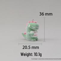 Vibrant Cartoon Dinosaur Pendant Charm for Keyring, Backpack, or Phone gray