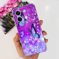 For Xiaomi Redmi Note 13 Pro Plus Case Luxury Painted Cover Clear Silicone Phone Case For Redmi Note 13 Pro Note13 5G Soft Shell Redmi Note 13 Pro 5G purple