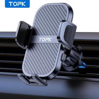 TOPK Car Phone Holder Mount Air Vent 360° Rotation Adjustable Clip for iPhone 17 16 15 Pro Max Samsung S25 All 4-7  Smartphones For Air Vent gray
