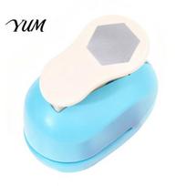 Decorative Hexagon Punch Paper for Crafts, Professional Hole Puncher, Scrapbook Handheld Craft Shape Puncher DIY Arts Cardboard, Greeting Cards L white