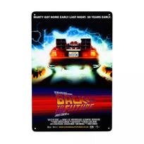 HD Tin Sign Vintage Back to the Future Wall Decor  Retro Flux Capacitor Delorean Time Machine Metal Poster for SciFi Movie Fan 20x30cm（7.8x11.8inch） blue