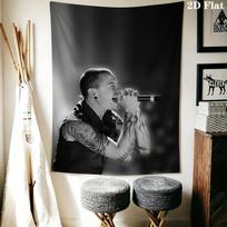 Linkin Park Wall Tapestry Aesthetic Wall Hanging Printed Fabric Blanket Decorative Tapestries for Bedroom Living Room Home Decor 100cm x 150cm gray