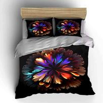 Vibrant Abstract Floral Decor Trio  Kid'S And Adults' Bedroom Decor, Exquisite Three-Piece Bedding Set Gift EU Twin 135X200cm&set gray