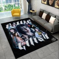 3D Billie Eilish dainininkės žvaigždės kilimas žaidimų kambariui, miegamajam, svetainei, sofai, namų dekoravimui, vaikų žaidimų zonos kilimas, neslystantis grindų kilimėlis 80x120cm
