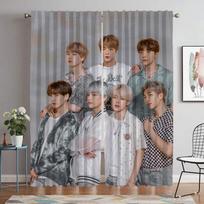 Virtuvės užuolaidos svetainei Užuolaida kambariui 2 vnt. Kpop-BTS Pertvara Helovino dekoracija Namų interjero užuolaidos Elegantiškos W60xH90cmx2pcs-CL