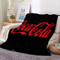 HD Classic C-Coca C-ColaS Logo Print Flannel Throw Blanket Soft Warm Cover Retro Pattern for Sofa Bed Bedroom Travel Home Decor 100x150cm