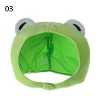Autumn Hats Cartoon Green Headgear Warmer Bonnet Rabbit Big Frog Eyes Hat Bunny Ears Plush Hat 3 green
