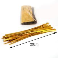 800 vnt. Vestuvinio torto pakavimo vakarėlis Praktiškos metalinės juostelės, susuktos, vielos maišelis, saldainių dovanų ledinukas, namų dekoravimas 20cm auksas