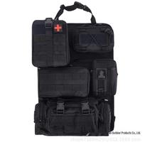 Tactical Seat Back Organizer with 5 Soft Pockets - Vehicle Storage Hanger Bag Under 20L juoda