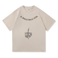 Summer 2025 Damiano David Il Ballo Dehlavi Tower Tattoo Tshirt Interesting Little Fear Mens Quality Clothes Cotton Tshirt S gray
