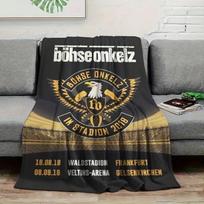Böhse Onkelz Rock Band Tour Print Fleece Blanket, Soft Warm Throw Blanket for Sofa Bed Music Fan Home Decor Gift 80cm x 120cm black