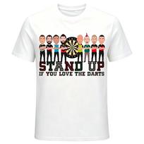Stand Up If You Love The Darts Sport Graphic Print T‑Shirt XL balta