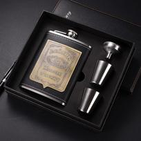 8oz Stainless Steel Hip Flask Set Portable Pocket Alcohol Flask Outdoor Metal Whiskey Wine Pot Leakproof Drinkware