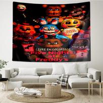 Fnaf Horror Circus Tapestry, Unique Design Tapestry, Wall Decor for Bedroom,Livingroom, Playroom,Heartwarming Fan Holiday Gifts 100cmx150cm red
