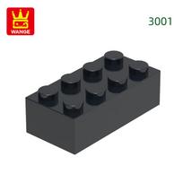 40Pcs / Lot 3001 2x4 High 8 Hole Construction Brick My Own Creation Vibrant Parts Fitting Including Brick DO-IT-YOURSELF Children Toy Assembly about 40pcs black
