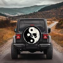 Gothic Skull Yin Yang Spare Tire Cover Dark Protection for SUV Truck Adventure 14inch black