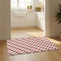 Chessboard pattern Floor Mat Flannel Door Mat Non-Slip Bedroom Living Room Home Decor 40x60cm