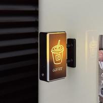 Luminous Coffee Fridge Magnet Mini LED Lightbox with Magnetic Suction Japanese Creative Decor for Home Kitchen Travel Souvenir