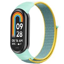 Nylon Loop Strap for Mi Band 10 9 8 strap Watchband Smartwatch Sport pulsera Bracelet correa miband 10 9 nfc Wristband For Mi Band 8 black