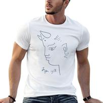 Jean Cocteau | Tete de Faune (Head of Fauna)  Artwork Reproduction T-Shirt Basic Daily Outfit S XXXL white